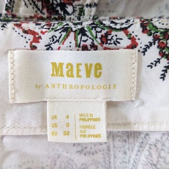 Maeve Anthropologie Button Preppy Academia Coastal Classic Skirt 0  - Picture 2 of 13